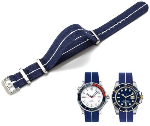 Niziruoup Uhrenarmbänder Elastisches Nylon Französischer Fallschirm NATO Nylon Einteiliges Militärersatzband für Männer Frauen Gebürsteter Edelstahl Schnalle Uhrenarmband 18mm 20mm 22mm