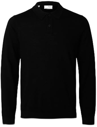 Selected Homme Herren Slhtray Ls Knit Merino Polo Noos Pullover
