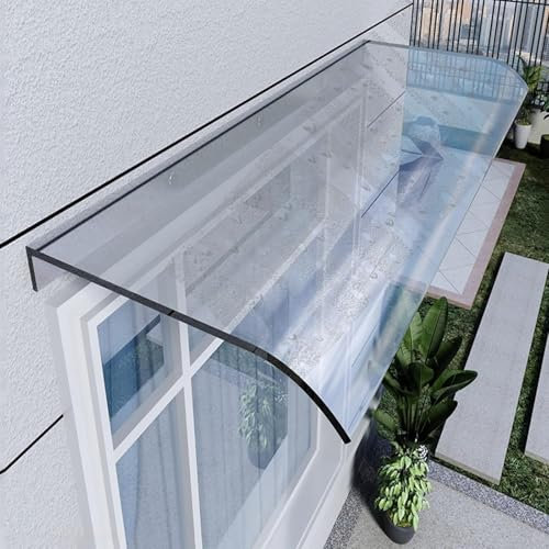 Haustür Vordach, Markise Fenster, Kellerfenster Abdeckung Regenschutz, Transparentes Pultvordach für Haustür, Uv Regen Schneeschutz für Tür Fenster Veranda(40 * 80cm)