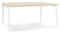 KADIMA DESIGN Schreibtisch Quadratisch 160x160 cm | Besprechungstisch Beige-Weiß | Ideal für Großraumbüros | Harmonisches Farbkonzept | BELIQI