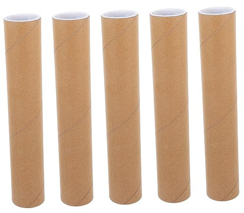 SEWACC 5st Rohr Post- Versandhülsen Mit Kappen Plakatröhren Für Den Versand Poströhren Runde Kartonröhren Plakatträger Tube Mit Deckel Balsam Dokumentenröhre Büroprodukt Kunströhre Papier