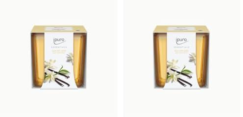 ipuro - dekorative ipuro soft vanilla Duftkerze - minimalistische & puristische Duftkerzen im Glas - intensive Duftkerzen mit feiner Madagaskar Vanille - stilvolle Kerze 125 g (Packung mit 2)