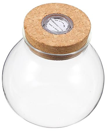Yardwe DIY Mikro Landschaft Flasche Aquarium Container Glasflasche Mit Holzdeckel Für DIY Vorhaben Transparente Flasche Mit Led-licht
