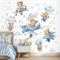 wondever Wandtattoo Flugzeug Tiere Bär Wandaufkleber Heißluftballon Bär Luftballon Wolken Wandsticker Wanddeko für Kinderzimmer Junge Babyzimmer