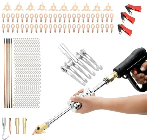 Trintion 86pcs Car Dent Puller Kit - Professional Spot Welding Repair Tools for Auto Body Panel Dent Removal Includes Welding Hammer and Accessories