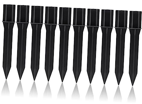 KITANDOVE 10St abs Bodennagelhaufen im Freien Outdoor-Trampolin Bodenpflöcke Bodenanker Solar- led-gartenleuchten solar gartenbeleuchtung Solarlichtteile Lampenpfähle aus Kunststoff Black