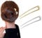2 pezzi di forcina francese per capelli, forcina francese a forma di U in metallo, forcina francese a torsione, forcina per capelli a forcella per donne e ragazze, accessori per capelli(oro + argento)