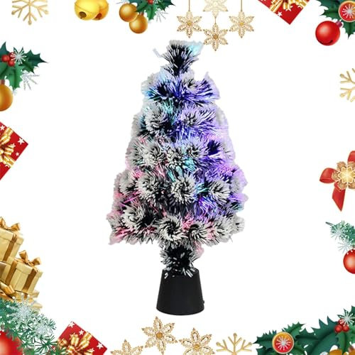 Sapins de Noël avec lumières – 45 cm – Sapin de Noël artificiel lumineux à changement de couleur | Décoration de vacances faux sapin de Noël lumineux | Centre de table de Noël fournitures pour la