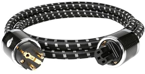 BOAACOUSTIC JIB Stromkabel High End Netzkabel high-end hifi Power Cables Power Cord C15 Stromkabel HiFi Audio kaltgerätekabel Mit Schukostecker & Kaltgerätestecker 1.5m