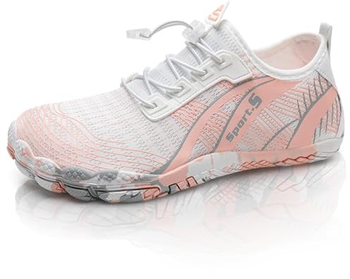 Barefoot Shoes Mens Women Water Shoes Trail Running Beach Water Trainers for Gym Swim Snorkeling Surfing(A Orage, 6.5UK)