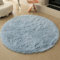 Swsen Tapis de salon rond, super doux, shaggy, moelleux, dessous antidérapant, moderne, lavable, à poils longs, diamètre : 100 cm, bleu lac