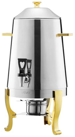 VEVOR Distributore di Bevande, 13 L per Feste, Contenitore di Succhi in Acciaio Inox con Bruciatore ad Alcol, Bevande Calde e Fredde con Rubinetto per Caffè, Tè, Acqua Calda, per Ristoranti Hotel