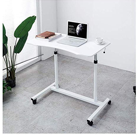 Postazione di lavoro mobile regolabile in altezza Tavolo per laptop e supporto per laptop per camera da letto e soggiorno Supporto portatile per notebook bianco ideale per casa, ufficio e studio