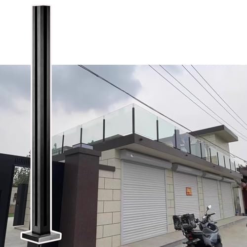 Poteau Garde Corps Verre Pince Noir Kits De Pinces Pour Garde-corps En Verre Inox Plate-forme Intérieure Poteau De Balustrade En Verre/ Carré Système De Support De Clôture, Pour Intérieur/ Extérieur/