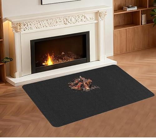 Feuerfeste Unterlage für Kaminofen, 150x100 cm Feuerstellenmatte, Feuerfeste Matte, Hitzeschutzmatte, Hitzebeständige Unterlage, Funkenschutzplatte für Kamin Bodenblech, Zum Schutz des Bodens