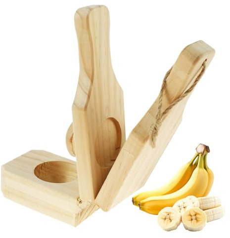 Ahuuen Prensa Para Aplastar Plátanos - Molde De Madera Para Copas De Plátano | Prensador De Tazas De Banana Fritas | Para Cocina Cocción Parrilla Hogar Camping Fiesta Buffet Preparación De Ensaladas