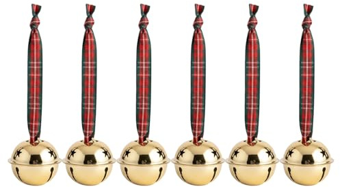 Weihnachtsglocken Für Dekorationszwecke,Festliches Vintage 6-Teiliges Glockenspiel - Metall Weihnachtsbaum Schmuck - Für Wohnung Eingang Landhaus Wand Eingangsbereich Innenbereich Zuhause Haustür
