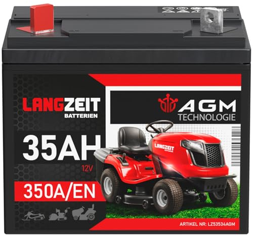 Langzeit Rasentraktor Batterie 12V 35Ah AGM U1 statt 30Ah 28Ah 26Ah 32Ah