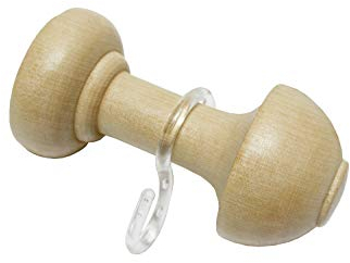 Gardinia Schalhalter Holz, Mit Haken, Natur, Länge: 8 cm