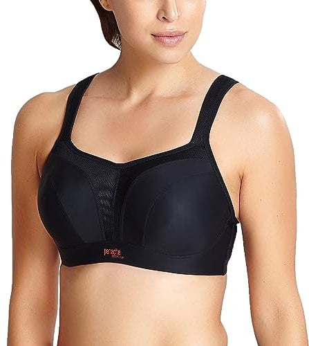 panache Women's Full Cup Plain Sports Bra, Black, Size: 36E
