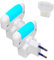Fishtec LED Nachtlicht Weiches blaues Licht - Nachtlampe - 2er Set - Nachtlicht für Kinderzimmer, Flur - Nachtlicht für Steckdosen - Ein-/Ausschalter - Weiß