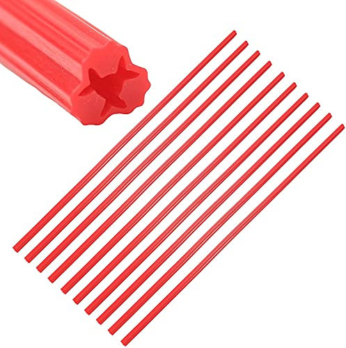 Bulk Hardware BH02063 Tassello in PVC per Pareti Massicce, per Viti N.6-8, Misura Punta 6, 300 mm, Rosso, Set di 10