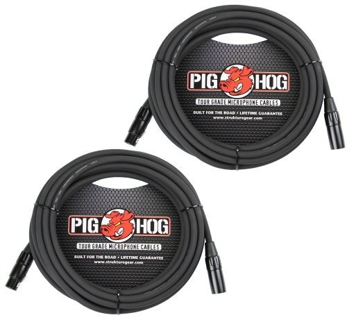Pig Hog XLR 25 Foot 2 Pack Tour Grade Microphone Cables