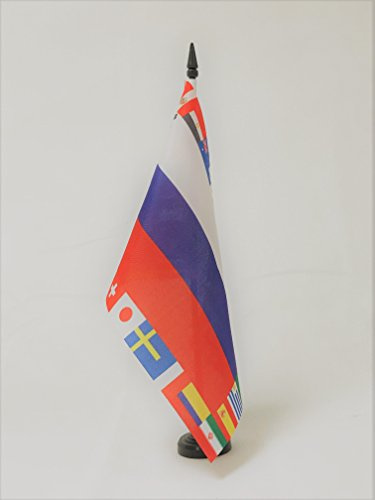 AZ FLAG Tischflagge Russland WM 2018 32 Teams, 21cm x 15cm