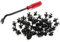 sourcing map 50Pcs 7mm Grapas Plástico Negro Remache de paragolpes guardabarros