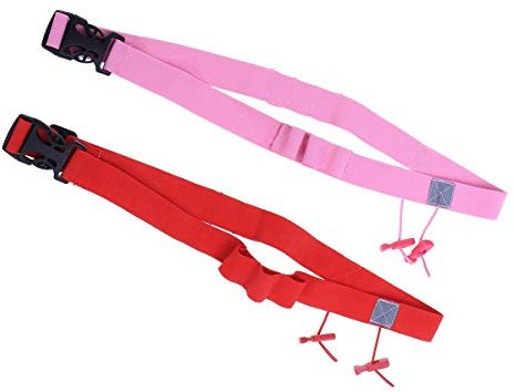 2 Stücke Startnummerngürtel Startnummernband Reflektierend Laufgürtel Triathlon Gürtel mit 6 Gel für Marathon Laufen Radfahren(Rot und Rosa)
