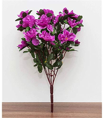 Baisheng Künstliche Blumen Rhododendron simsii Planch Weihnachten Braut Hochzeit Blumenstrauß für Haus Gartenparty Blumenschmuck(6 Bündel-Lila)