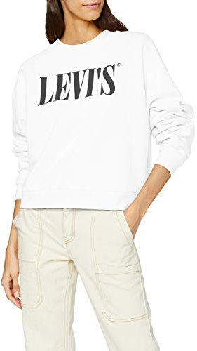 Levi's Graphic Diana Crew, Sweat-shirt Femme, Blanc (90's Serif White+ 0000), X-Small