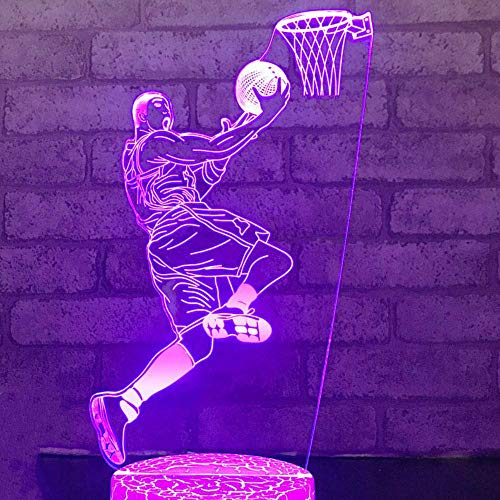 Jinson well 3D Basketball Lampe nacht licht led Illusion Nachtlicht 7 Farbwechsel Touch Switch Tisch Schreibtisch Dekoration Lampen mit Acryl Base USB Kabel Spielzeug