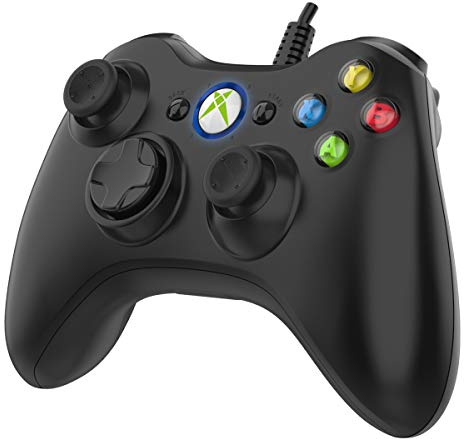 Mando de juego para Xbox 360, mando con cable Xbox 360 para PC Windows 7/8/8.1/10/Microsoft Xbox360/Xbox 360 Slim USB Gamepad, Joypad con doble vibración