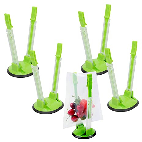 sylbx 4 Pcs Baggy Rack,Sandwich Bag Racks,Verstellbarer Baggy Rack Ständer,Robust und Langlebig,Zum Aufhängen von Gefrierbeuteln aus Kunststoff, Freisprechbeuteln und Küchenabfallbeuteln
