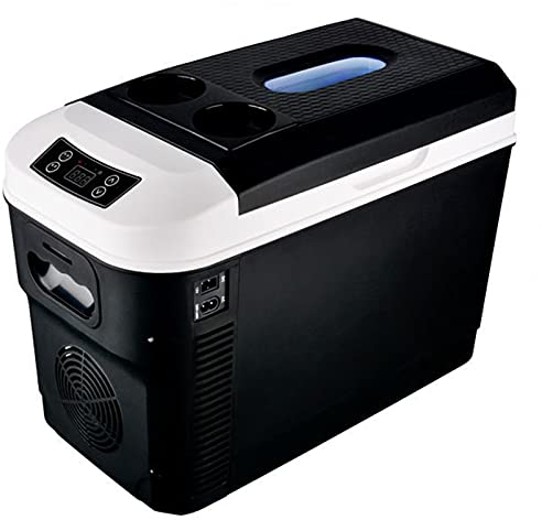 QCZBX Auto Companion Coolbox, Car Refrigerator Car/Truck Cooler 24V/12V/220V-240V Portable Camping Fridge Long Distance Driving Journeys And Camping (28L) (Black-15L)