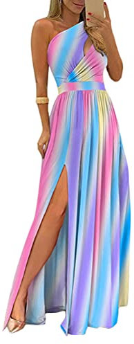 shownicer Vestito da Festa Donna Linea ad a Tulle Abito da Sera Scollo V Lungo C Viola S