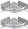 Strength Enemy Duschablage Ohne Bohren, Dusche Ecke Regal, Duschablage,Rostfrei verdicktes Aluminium, mit 4 Abnehmbar Haken (2 Packungen, Silber)
