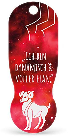 TRIGGI® der Einkaufswagenlöser – Einkaufswagenchip abziehbar, Sternzeichen WIDDER als Schlüsselanhänger