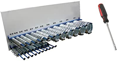 Brey-B-Technik 220x Schlauchschellen Rohrschellen Sortiment inkl. Rack Set 6-70mm inkl. Schraubendreher flexibel