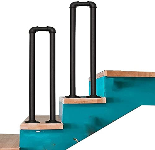 U-Form-Handläufe für den Außenbereich, 1 Stufe, Treppenhandläufe, Metall-Übergangsgeländer mit Installationssatz, Stützstange, rutschfest, Villa, Hotelgarten (Size : 80cm)