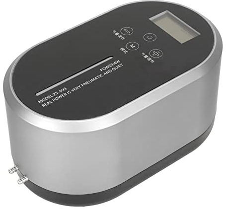 Aquarium Air Pump, Dual Outlet Adjustable Powerful Fish Tank Air Pump, Rechargeable Battery Powered Ultra Quiet Oxygen Pump with Accessories Kit & Touch Control for Fish Tank, Turtle Tank(Silver)