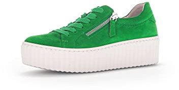 Gabor Damen Low-Top Sneaker, Frauen Halbschuhe,Wechselfußbett,Freizeitschuhe,Turnschuhe,Laufschuhe,straßenschuhe,Verde (Creme),40 EU / 6.5 UK
