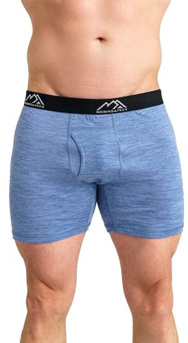 Merino.tech 100% Merino Wool Underwear Men - Mens Boxer Shorts 1-2 pack (Medium, 1 Pack - 190 Deep Blue)
