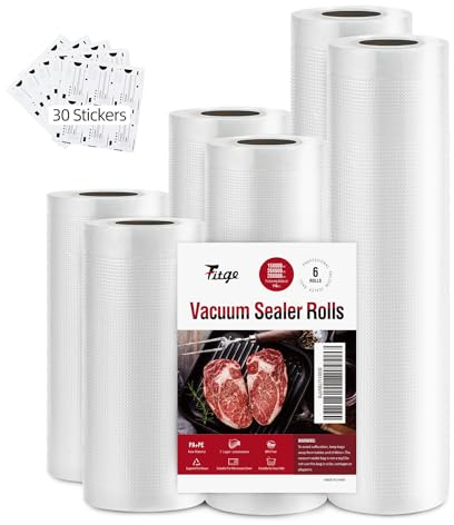 Fitge Vakuumierbeutel 170µm 15/20/28x600 cm 6 Rollen für alle Vakuumiergeräte Vakuumrollen für Lebensmittel BPA-frei Vakuumbeutel stark & reißfest Vakuumierfolie Profi Folienrollen Sous Vide