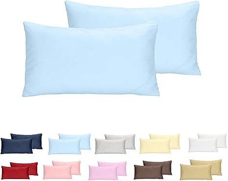 Kissenbezug mit Reißverschluss 40x90cm Weiche Undatmungsaktive, Kissenbezüge aus 100% Mikrofaser - Blau