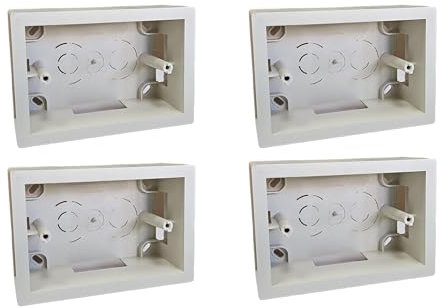 4 Pezzi Scatola esterna 503 Cassetta da parete 3 moduli 3 posti bianco per prese elettriche compatibile con tutte le serie civili (4)