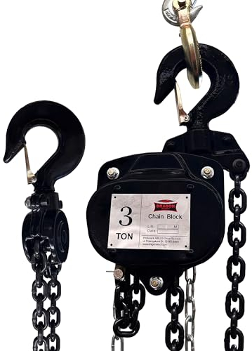Dragon Winch Palan Manuel à Chaine 3000 kg avec chaîne en acier robuste | 3 m maximum Hauteur de levage | treuil a chaine 3T/3000 kg Palan à chaîne 3T/3M