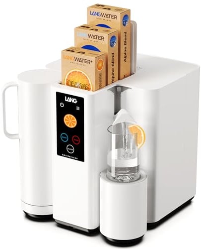 LANGWATER The Well - Sistema di Filtrazione Avanzato per l’acqua, Mineralizzazione e Aromatizzazione con Filtro Acqua Osmosi Inversa - Starter Kit con 3 Filtri, 2 pack di Minerali e 1 pack Arancia