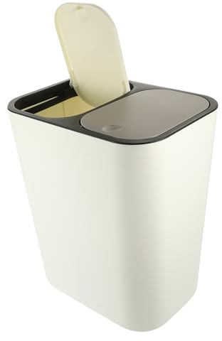MAGICLULU Cubo De Basura Ligero Con Tapa Abatible Cubo De Basura Rectangular De Plástico Para Cocina Para Decoración Del Hogar